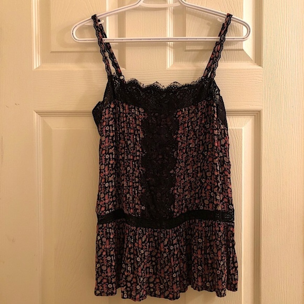 AEO Lace & Floral Print Flowy Cami